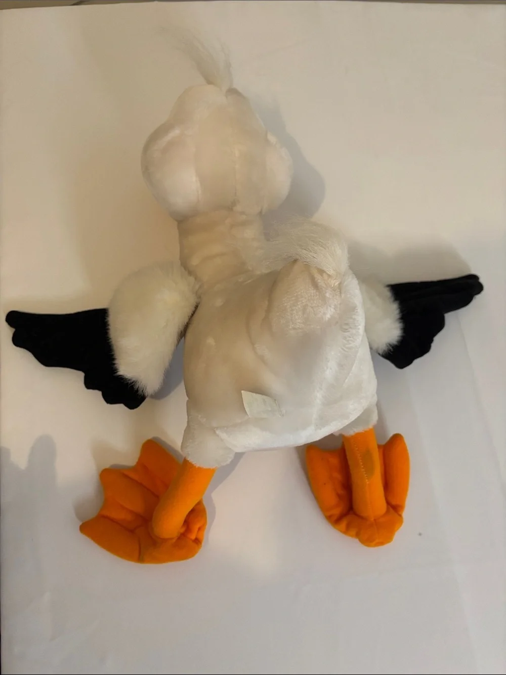 Scuttle Plush Pelican Bird Toy - White and Orange Soft Pet Playmate